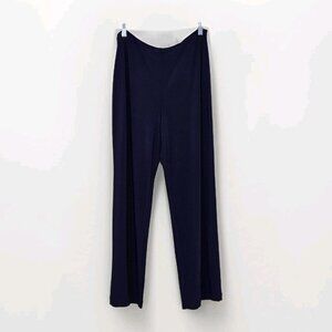 Sympli Women Pants 12 Purple Elastic Waist Straigh Leg Stretch Pull On Lagenlook